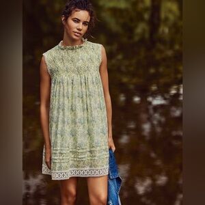 NWOT Free People Shea Printed Mini Dress, size Large